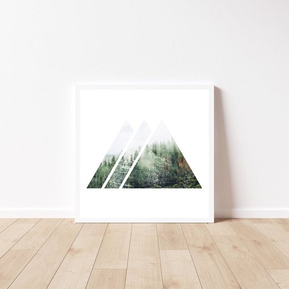 Unframed 12x12 minimalist forest wall art print - Picture 3 of 3